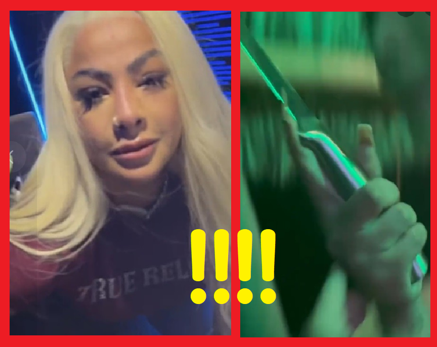 Yailin con uno bien afilado