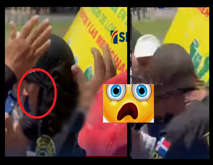LE ECHARON MANO EN MANIFESTACIÓN